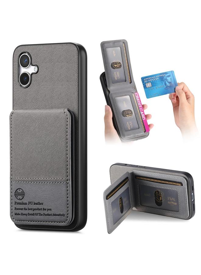 erorex Case For Samsung Galaxy A06 4G Twill Fabric Leather Vertical Flip RFID Card Bag Phone Case - Image 1