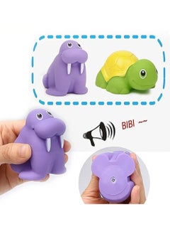 NQOOH Baby Bath Toys Set 7 Pieces Fishing Net and Color Changing Sea Animals Spray and Sound Bath Toys  - Image 3