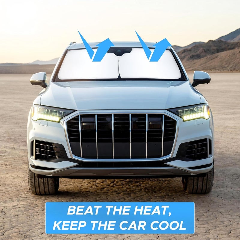 KASTWAVE Practical build Car Windshield Sun Shade, 4- Layer Reflective Foldable Windshield Cover, Sun & UV Reflective Sun Shade, Keeps Your Vehicle Cool Windshield Cover for Medium Sedan, SUV, 28 * 31 inches Light precision processed material - Image 5