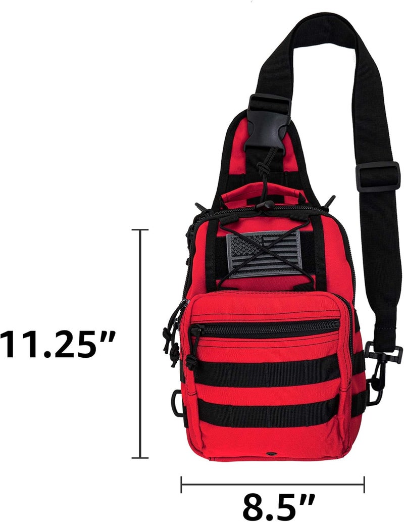 LINE2design First Aid Sling Backpack - Tactical EMS & Outdoor Rescue Bag - Red - Image 5