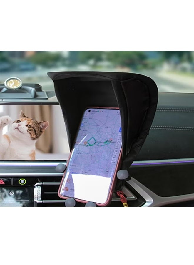حامل هاتف ذكي للسيارة حامل هاتف ذكي واقي من أشعة الشمس واقي من أشعة الشمس يقلل بشكل كبير من الانعكاس ويحسن الرؤية واقي من أشعة الشمس قابل للطي للهاتف الذكي يمنع ارتفاع درجة حرارة الهاتف المحمول - Image 1
