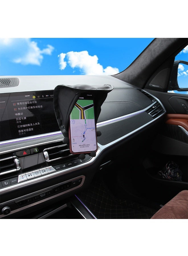 حامل هاتف ذكي للسيارة حامل هاتف ذكي واقي من أشعة الشمس واقي من أشعة الشمس يقلل بشكل كبير من الانعكاس ويحسن الرؤية واقي من أشعة الشمس قابل للطي للهاتف الذكي يمنع ارتفاع درجة حرارة الهاتف المحمول - Image 2