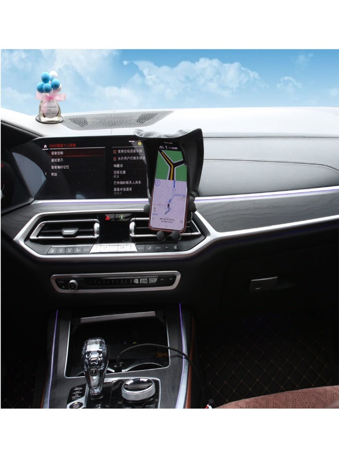 حامل هاتف ذكي للسيارة حامل هاتف ذكي واقي من أشعة الشمس واقي من أشعة الشمس يقلل بشكل كبير من الانعكاس ويحسن الرؤية واقي من أشعة الشمس قابل للطي للهاتف الذكي يمنع ارتفاع درجة حرارة الهاتف المحمول - Image 5