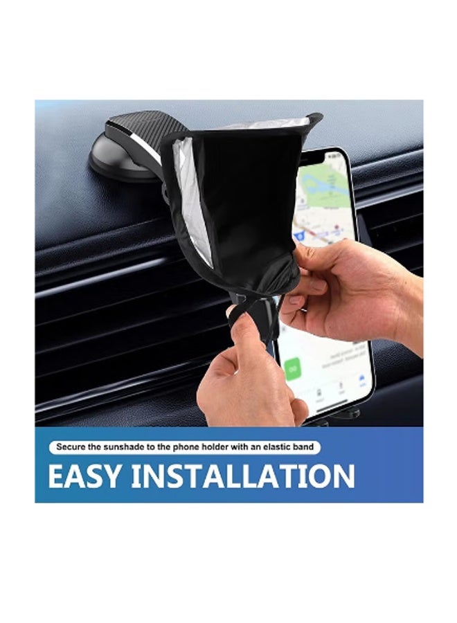 حامل هاتف ذكي للسيارة حامل هاتف ذكي واقي من أشعة الشمس واقي من أشعة الشمس يقلل بشكل كبير من الانعكاس ويحسن الرؤية واقي من أشعة الشمس قابل للطي للهاتف الذكي يمنع ارتفاع درجة حرارة الهاتف المحمول - Image 4
