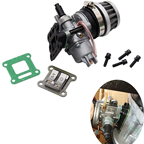 YD-PS001 13mm Carby Carburetor Carb wIntake Reed Gasket Stack Screw Air Filter Kit For 2 Stroke 43cc 47cc 49cc Mini Kids Pit Pocket Quad Dirt Bike ATV - Image 3
