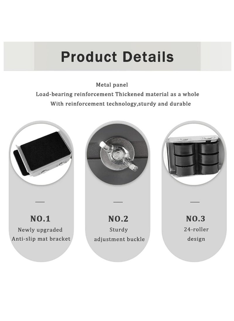 راكسوم الأثاث دوللي المحمول الأسطوانة، بكرات الأجهزة القابلة للتمديد قاعدة الغسالة المتنقلة، حامل الثلاجة عربة متحركة للغسالات والثلاجات والمجففات وغسالات الصحون، أبيض - Image 4