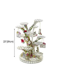 Talking Tables Talking Tables Alice in Wonderland Cake Stand, Beautiful Mother's Day Party Decorations Reusable Cakestand Table Centrepiece for Mad Hatter Afternoon Tea, Birthday, Baby Shower  - Image 3