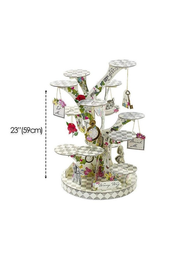 توكينج تيبلز حامل كعك أليس في بلاد العجائب من Talking Tables، ديكورات رائعة لحفلات عيد الأم، حامل كعك قابل لإعادة الاستخدام، قطعة مركزية لطاولة شاي ماد هاتر بعد الظهر، وأعياد الميلاد، وحفلات استقبال المولود الجديد - Image 3