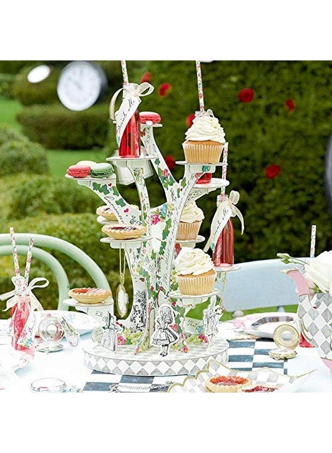 توكينج تيبلز حامل كعك أليس في بلاد العجائب من Talking Tables، ديكورات رائعة لحفلات عيد الأم، حامل كعك قابل لإعادة الاستخدام، قطعة مركزية لطاولة شاي ماد هاتر بعد الظهر، وأعياد الميلاد، وحفلات استقبال المولود الجديد - Image 2