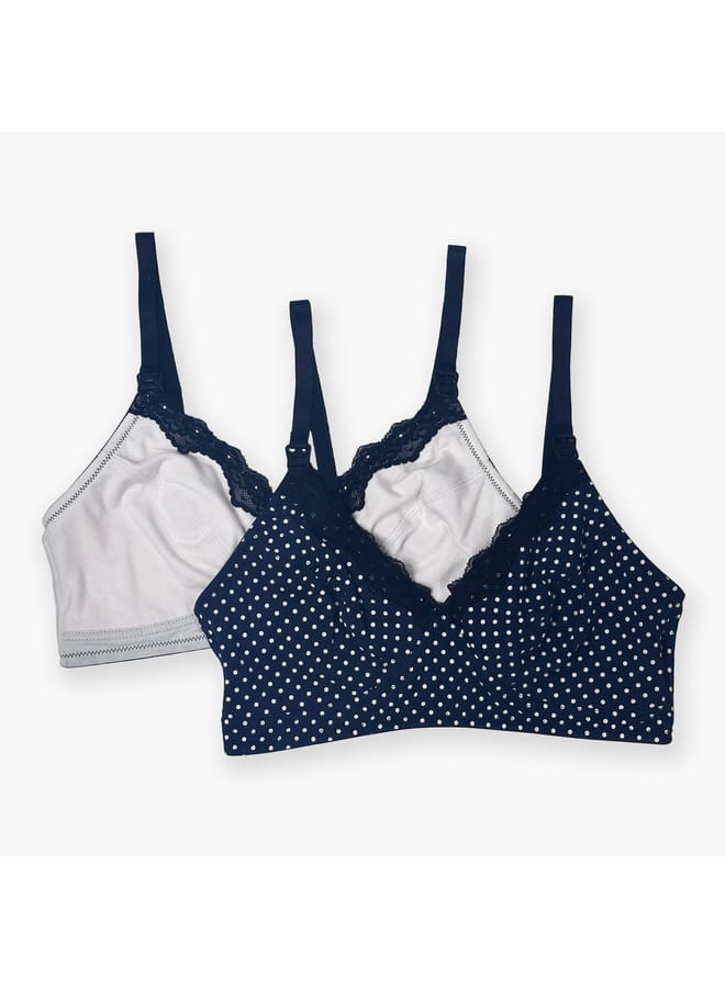 Aadaraya Set of 2 - Aadaraya Lace Detail Nursing Bra with Adjustable Straps  - Image 2