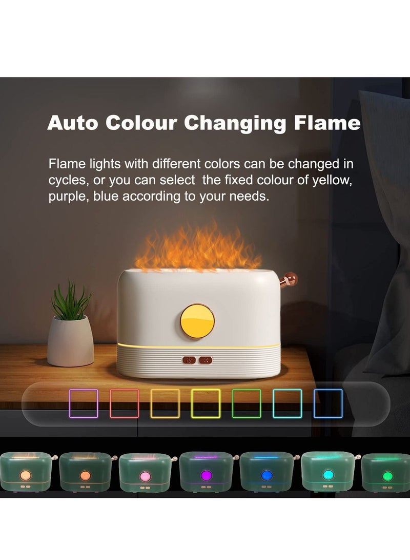 واي آند دي Flame Humidifier Essential Oil Diffuser with Smart Shut Off, 3D Cool Mist Yoga SPA Perfect for Home Bedroom Office and Gifting Friends Family 200ml Ultrasonic Aroma | White - Image 3