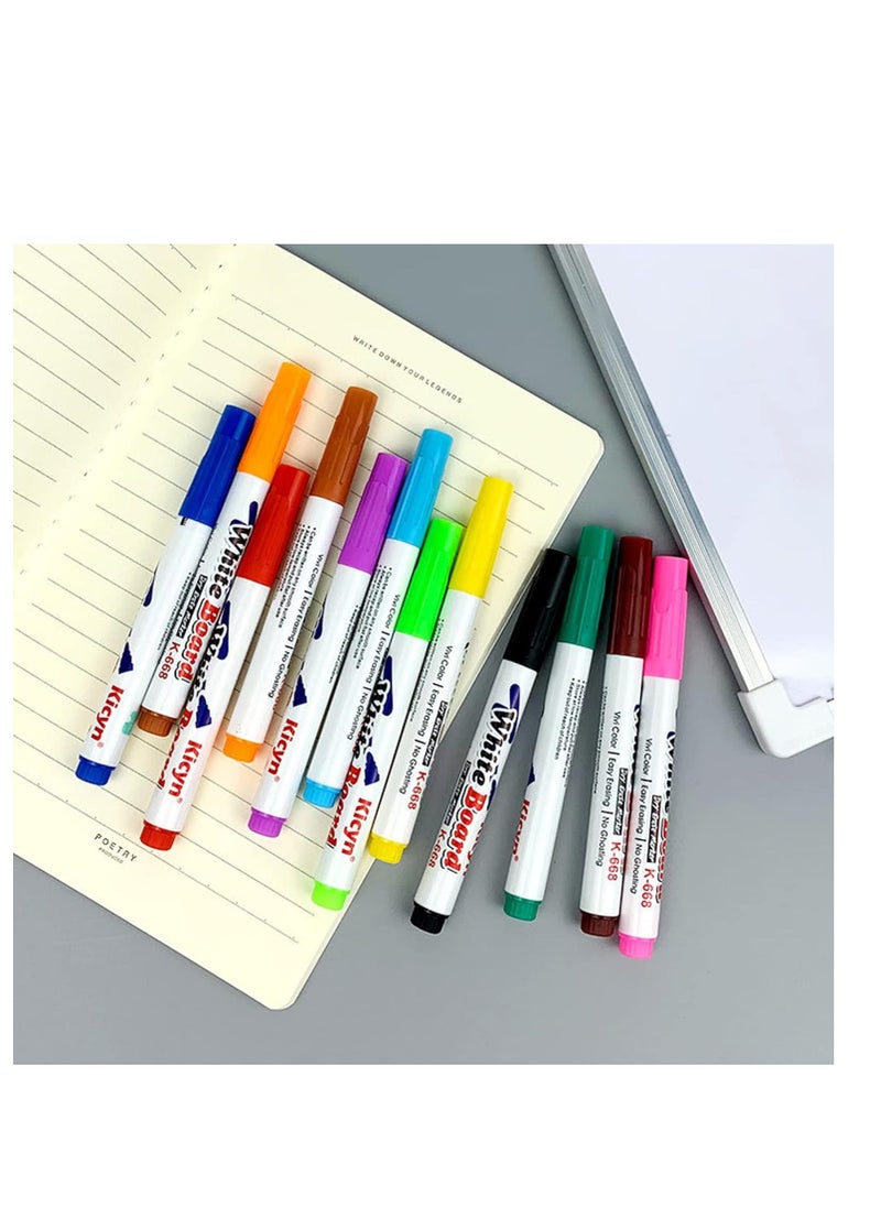 Generic - Water-based ink marker pens Floating water drawing pen Color pen that can float in water for drawing and coloring and can write on the board Erasable and washable 12pcs - Image 1