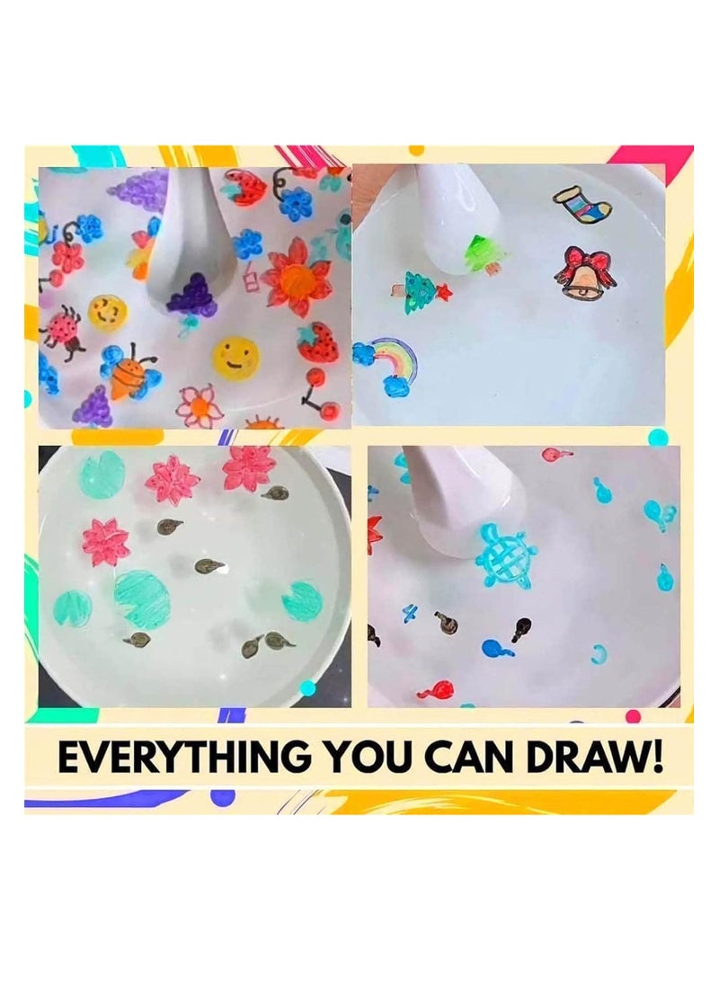 Generic - Water-based ink marker pens Floating water drawing pen Color pen that can float in water for drawing and coloring and can write on the board Erasable and washable 12pcs - Image 1