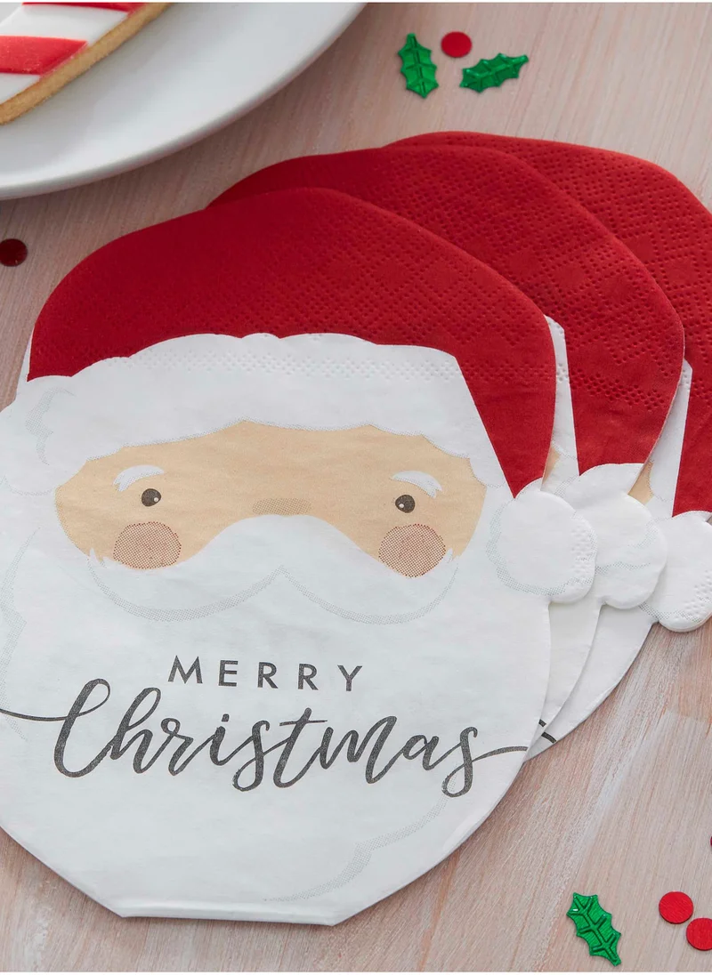 جينجر راي Paper Napkins - Santa Shaped