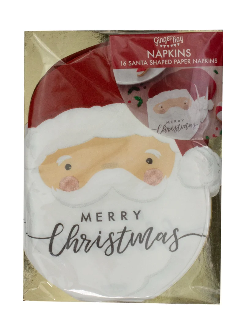 Ginger Ray Paper Napkins - Santa Shaped