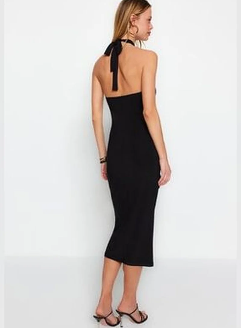trendyol Halter Ruched Midi Dress