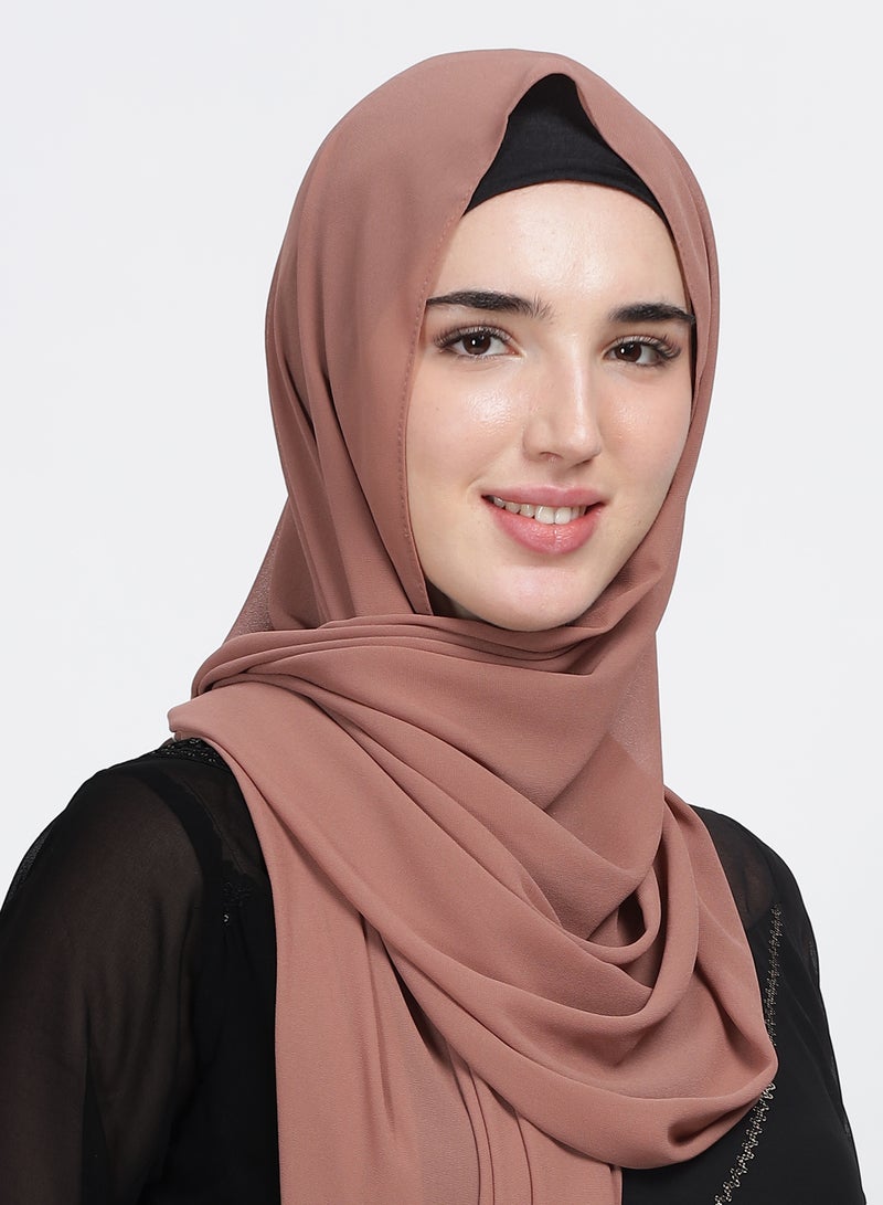 Moja Premium Georgette Hijab - Teddy Brown - Image 3