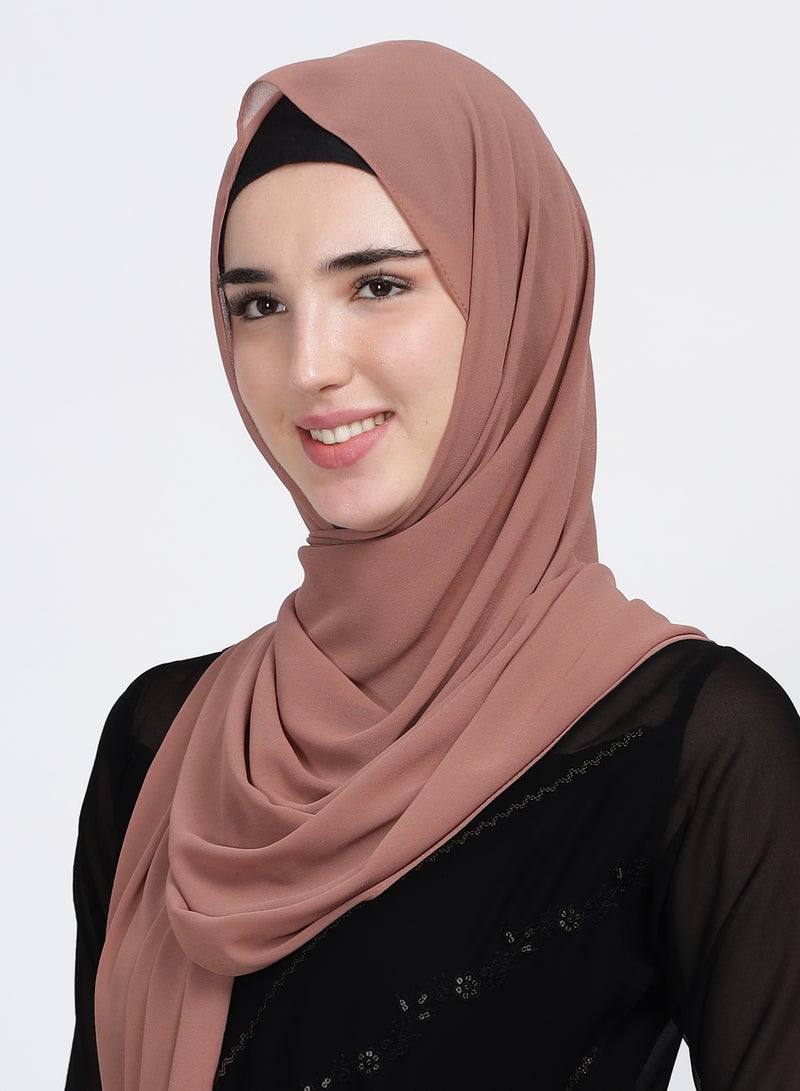 Moja Premium Georgette Hijab - Teddy Brown - Image 2