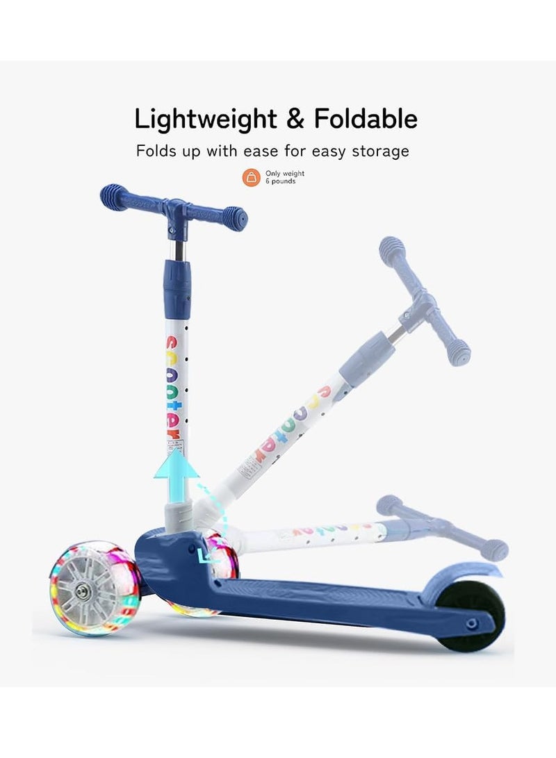 Kick Scooters for Kids,4 Adjustable Height Foldable Scooter,PU LED Wheels,3 Wheel Scooter for Kids for Girls and Boys Outdoor Learn, Scooter Features Everything You Love - Image 3