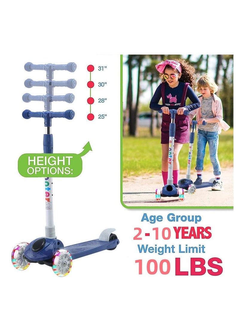Kick Scooters for Kids,4 Adjustable Height Foldable Scooter,PU LED Wheels,3 Wheel Scooter for Kids for Girls and Boys Outdoor Learn, Scooter Features Everything You Love - Image 4