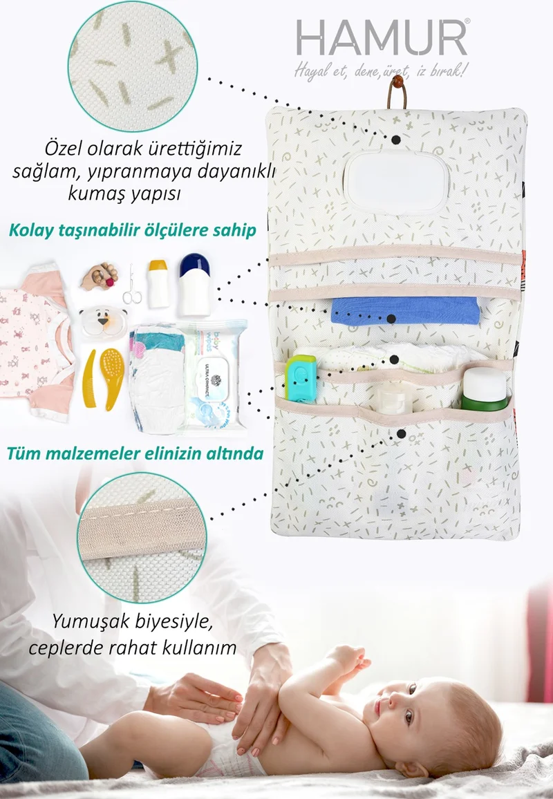 Hamur Mother Baby Care Bag Newborn Diaper Changing Organizer Bag Organizer Poyraz