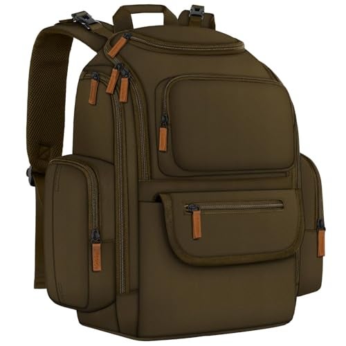 Mancro Diaper Bag Backpack Large Multifunction Baby Backpack for Travel with Stroller Strap and 2 Insulated Pockets Diaper Baby Bag for Mom Dark Green - Image 1