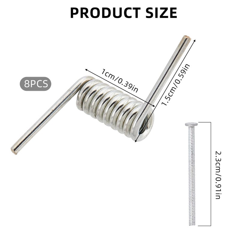 NICENEEDED 8 PCS Hair Claw Clip Spring Replacement Sliver, Clip Spring with Central Axle Rod, Hairpin Squre Rectangle Butterfly Jaw Clamp Repair Parts - Image 2
