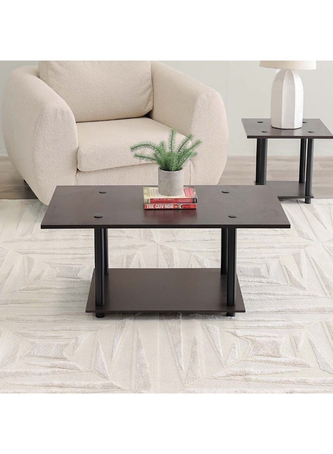 DANUBE HOME Torkay Coffee Table Multifunctional Living Room Table Space Saving Center Table Modern Design Furniture For Home 90x48x40.5Cm Wenge - Image 2