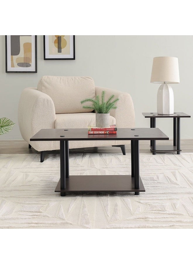 DANUBE HOME Torkay Coffee Table Multifunctional Living Room Table Space Saving Center Table Modern Design Furniture For Home 90x48x40.5Cm Wenge - Image 1