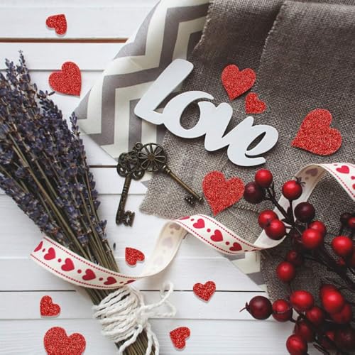 Amscan Dazzling Red Glitter Paper Heart Cutouts Mega Pack - 5", 7", 11.5" (Pack Of 20) | Perfect For Decorations & DIY Projects - Image 4