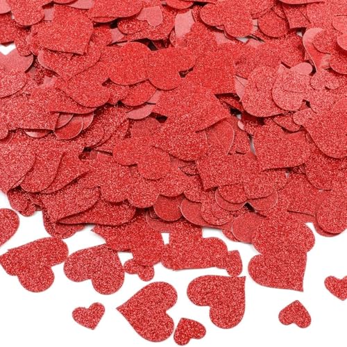 Amscan Dazzling Red Glitter Paper Heart Cutouts Mega Pack - 5", 7", 11.5" (Pack Of 20) | Perfect For Decorations & DIY Projects - Image 3