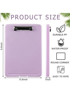 Geyoga 6 Pcs Plastic Clipboard With Storage Case Box Macaron Colored A4 Nursing Clipboards With Pen Holder Waterproof Storage Clipboard Wall Mount Clip Boards File Clipboard Case For School Office  - Image 2