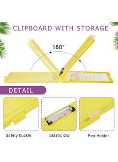 Geyoga 6 Pcs Plastic Clipboard With Storage Case Box Macaron Colored A4 Nursing Clipboards With Pen Holder Waterproof Storage Clipboard Wall Mount Clip Boards File Clipboard Case For School Office  - Image 3