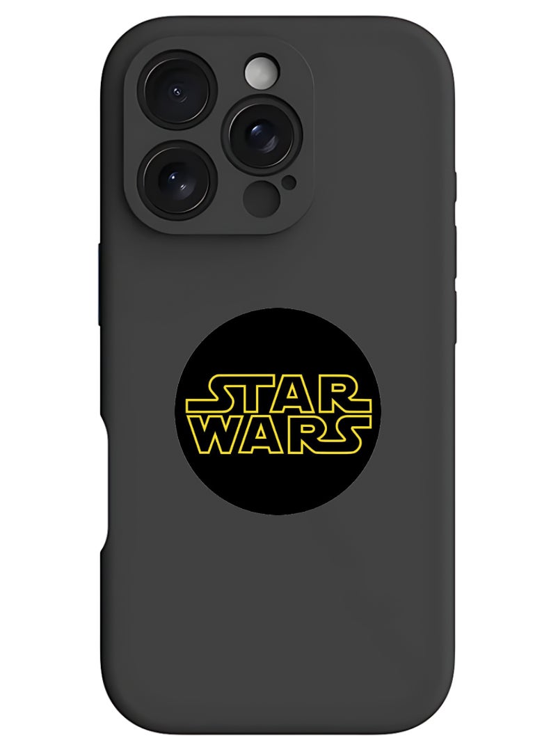 Theodor iPhone 16 Pro Black Protective Slim Fit Case Liquid Silicone Cover with Full Body Protection Anti-Scratch Shockproof Case For iPhone - Star wars - Image 1