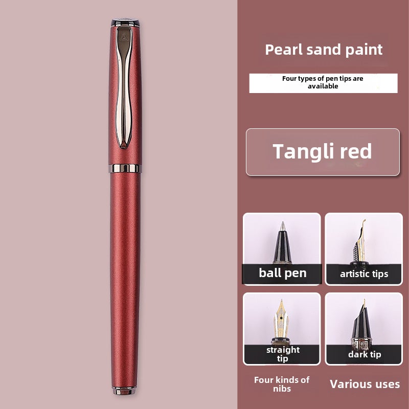 Generic Fine Point Metal Fountain Pen Gift Set 3.4mm Ink Cartridge Tangli Red 