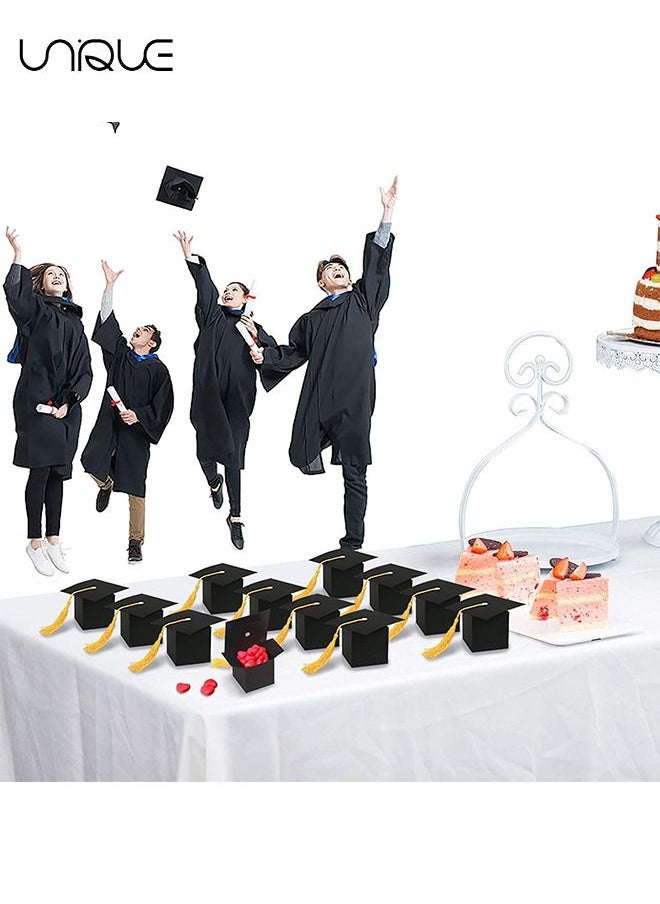 Unique - 24 Pcs Graduation Hat Candy Box Graduation Gift Box with Fringe for Graduation Party Supplies Decorative Candy Chocolate Souvenirs - Image 1