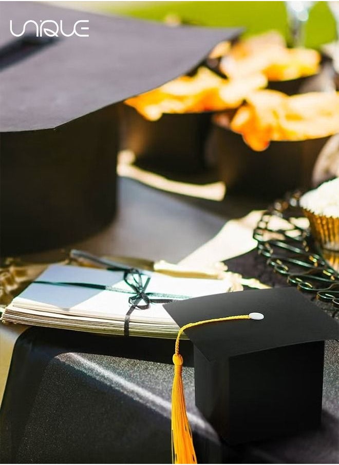 Unique - 24 Pcs Graduation Hat Candy Box Graduation Gift Box with Fringe for Graduation Party Supplies Decorative Candy Chocolate Souvenirs - Image 1