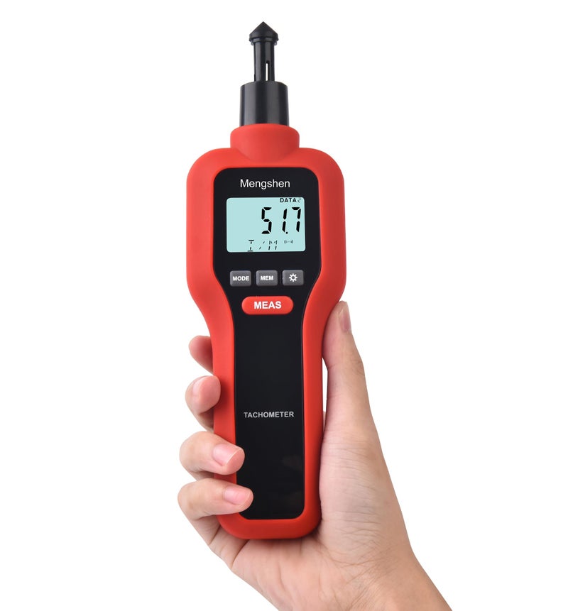 Mengshen Digital Tachometer, 2 in 1 Non-Contact & Contact Tach Rotation Speed Measurement RPM Meter - Image 5