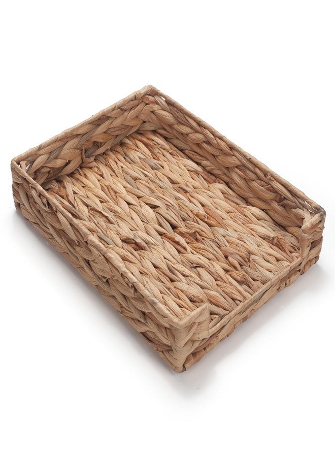 IVAILEX Water Hyacinth Letter Tray for A4 File Document Magazine Storage Basket Desk Tray Organizer for Office 13 x 9.8 x 2.2 inch - Image 2