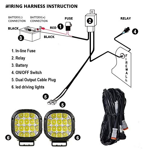 BIGLION.X 4 Inch Round Led Offroad Lights Pair 160W 18800LM Driving Spot Light Pods Super Bright Off Road Fog Lights with Wiring Harness 12V 24V for Pickup Trucks SUV UTV ATV - Image 3