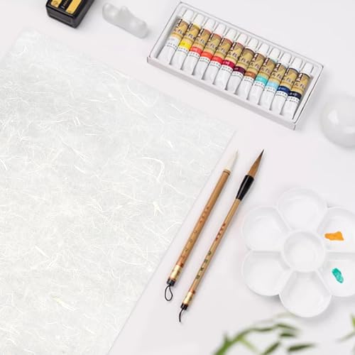 Benvo 50 Sheets A4 Natural Mulberry Paper Visible Plant Fibers Rice Paper Printable Decoupage Tissue Paper Sheets for Writing, Painting, Card Making, DIY Crafts(8.3x11.7in, Semi Transparent Off White) - Image 4