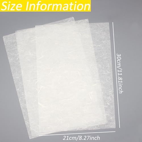 Benvo 50 Sheets A4 Natural Mulberry Paper Visible Plant Fibers Rice Paper Printable Decoupage Tissue Paper Sheets for Writing, Painting, Card Making, DIY Crafts(8.3x11.7in, Semi Transparent Off White) - Image 2
