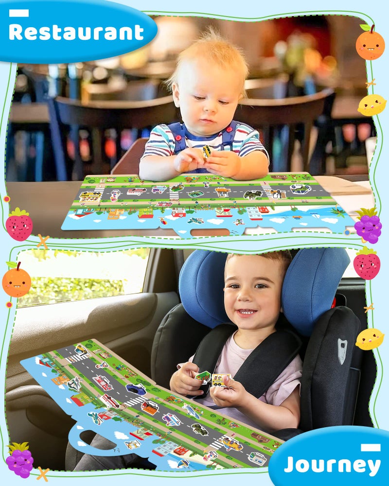 Benresive Reusable Sticker Book for Toddlers 2-4 Years, Fun Travel Stickers for Kids, Waterproof Sticker Books for Toddlers 1-3, Crafts Activities for Todddlers 1-3 2-4 3-5 - Vehicle - Image 3
