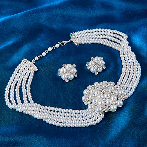 ROFIFY Audrey Hepburn Style Inspired Breakfast at Tiffany's Holly Golightly Vintage Necklace,Earrings, Long Black Holder, Black Opera Gloves 1920s Costume Jewelry accessories Set CLIP - Image 5