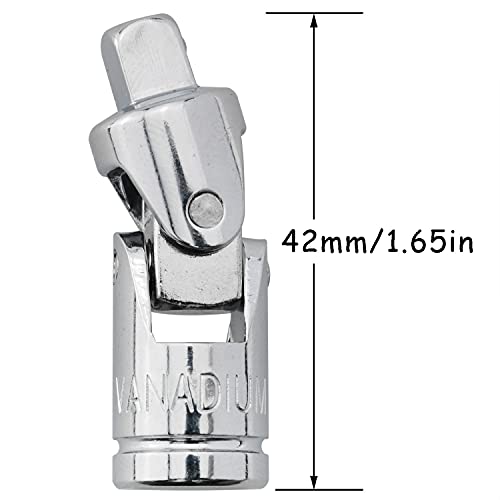 CHENJIN Universal Joint Socket 2PCS 1/4 Inch Drive Spring Loaded Swivel Socket Adapters - Image 2