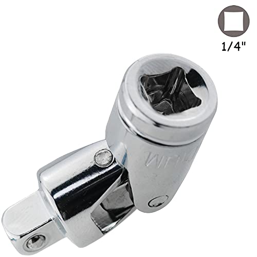 CHENJIN Universal Joint Socket 2PCS 1/4 Inch Drive Spring Loaded Swivel Socket Adapters - Image 4
