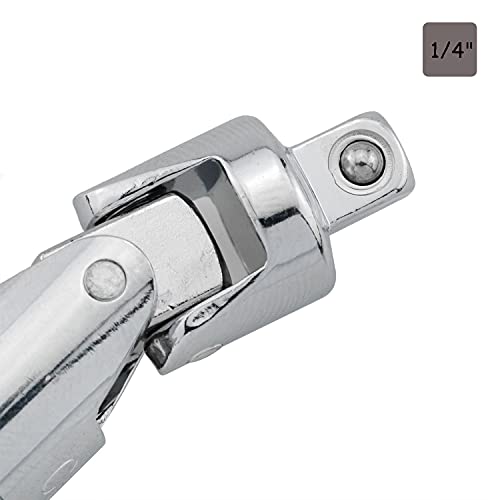 CHENJIN Universal Joint Socket 2PCS 1/4 Inch Drive Spring Loaded Swivel Socket Adapters - Image 5