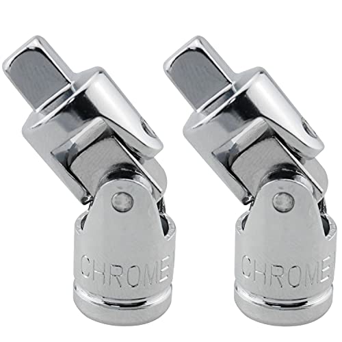 CHENJIN Universal Joint Socket 2PCS 1/4 Inch Drive Spring Loaded Swivel Socket Adapters - Image 1
