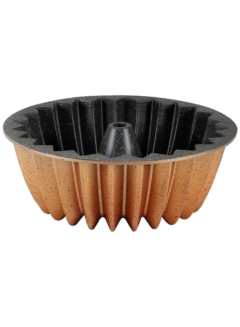 Serenk Serenk Fun Cooking Star Cake Pan, Die Cast Coating with Elegant Pattern, Nonstick Bakeware, Cake Mould for Professional Taste, 10.2”, Round, Yellow  - Image 1