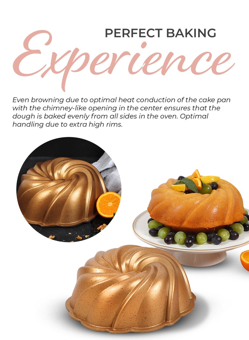 Serenk Serenk Fun Cooking Star Cake Pan, Die Cast Coating with Elegant Pattern, Nonstick Bakeware, Cake Mould for Professional Taste, 10.2”, Round, Yellow  - Image 3